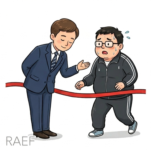 ゴール手前で譲る紳士
